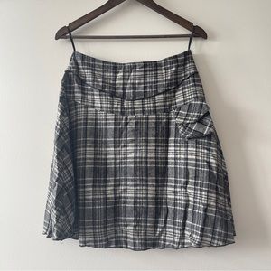 Plaid Circle Skirt with Pocket